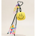 Colorful Beaded Smiley Face Bag Keychain Charm – bags & wallets (view 1)