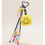 Colorful Beaded Smiley Face Bag Keychain Charm – bags & wallets (view 1)