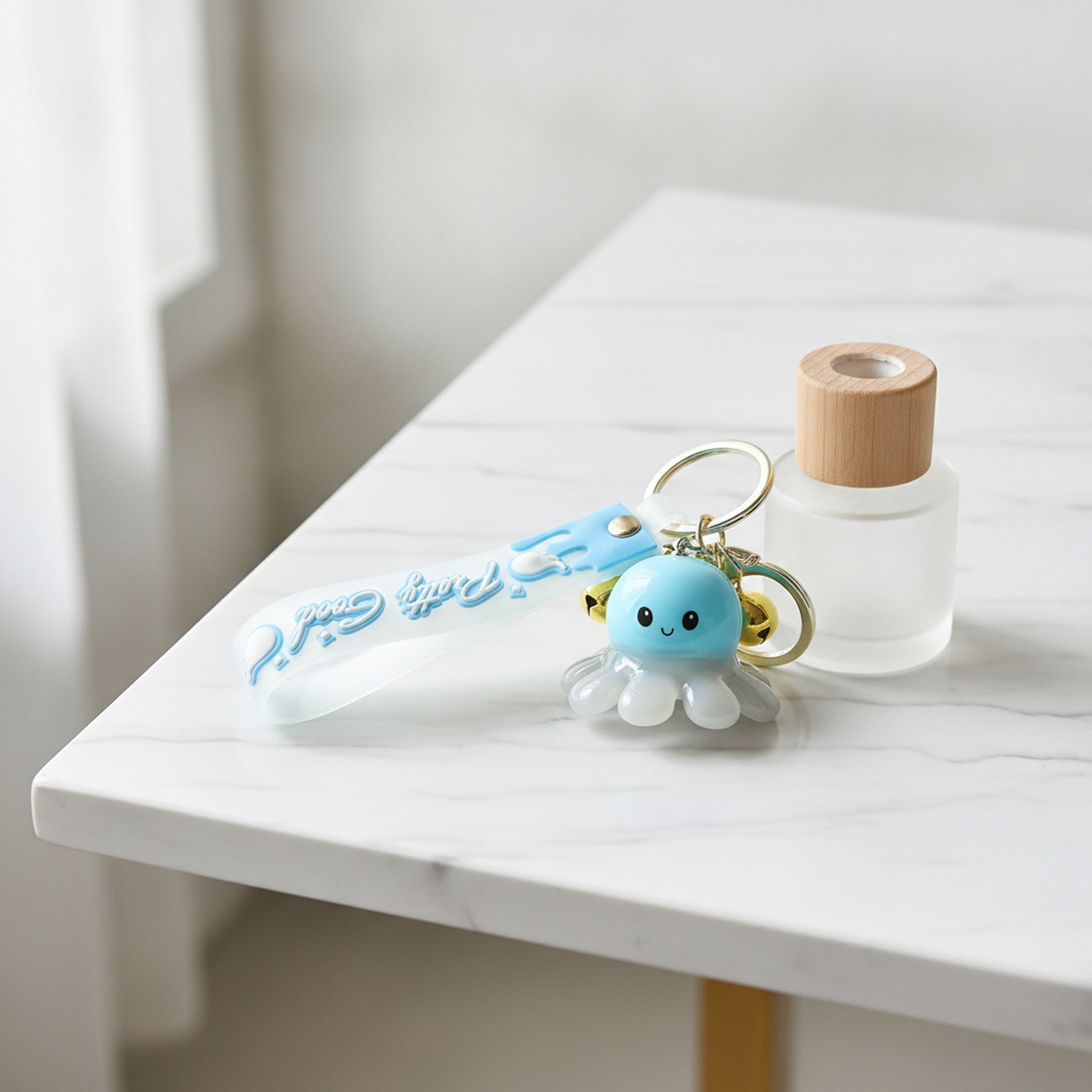 LED Octopus Resin Keychain Charm - Blue – novelty & toys (view 2)