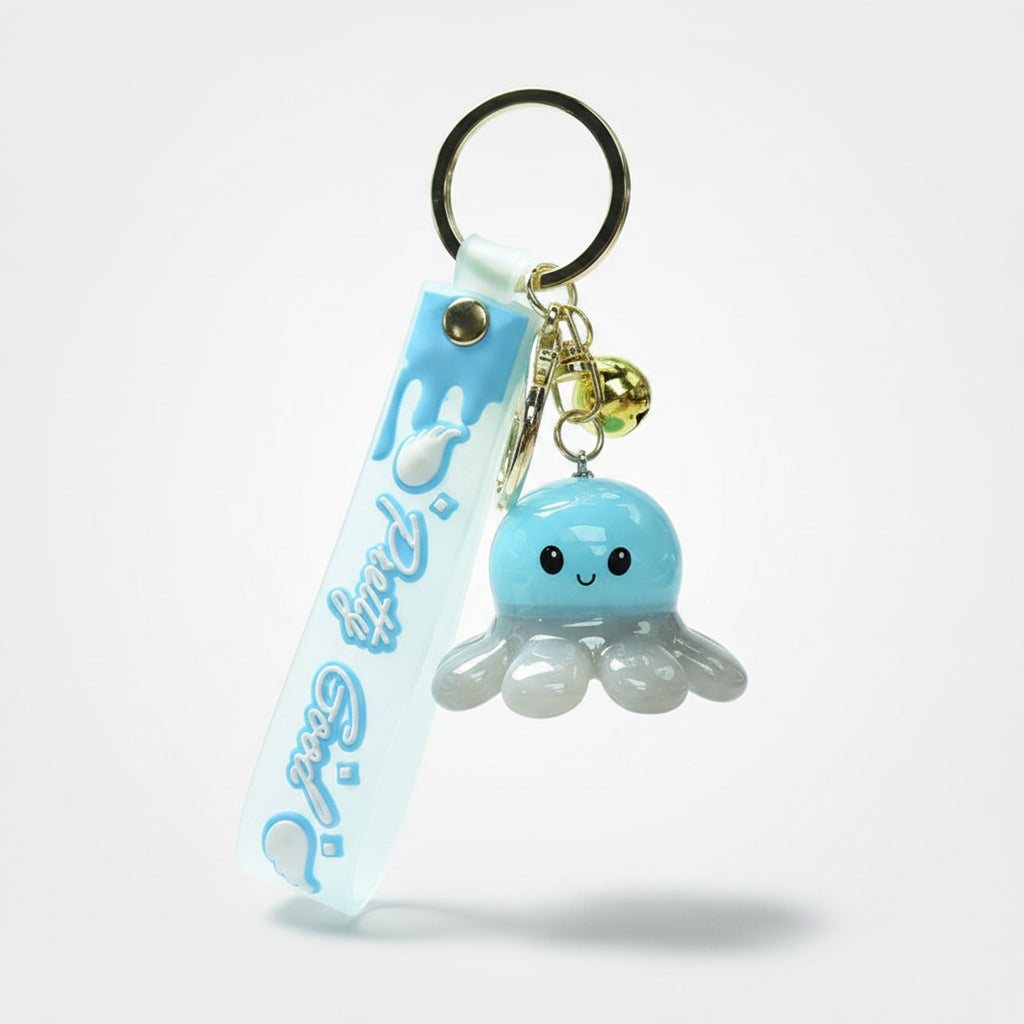 LED Octopus Resin Keychain Charm - Blue – novelty & toys (view 1)