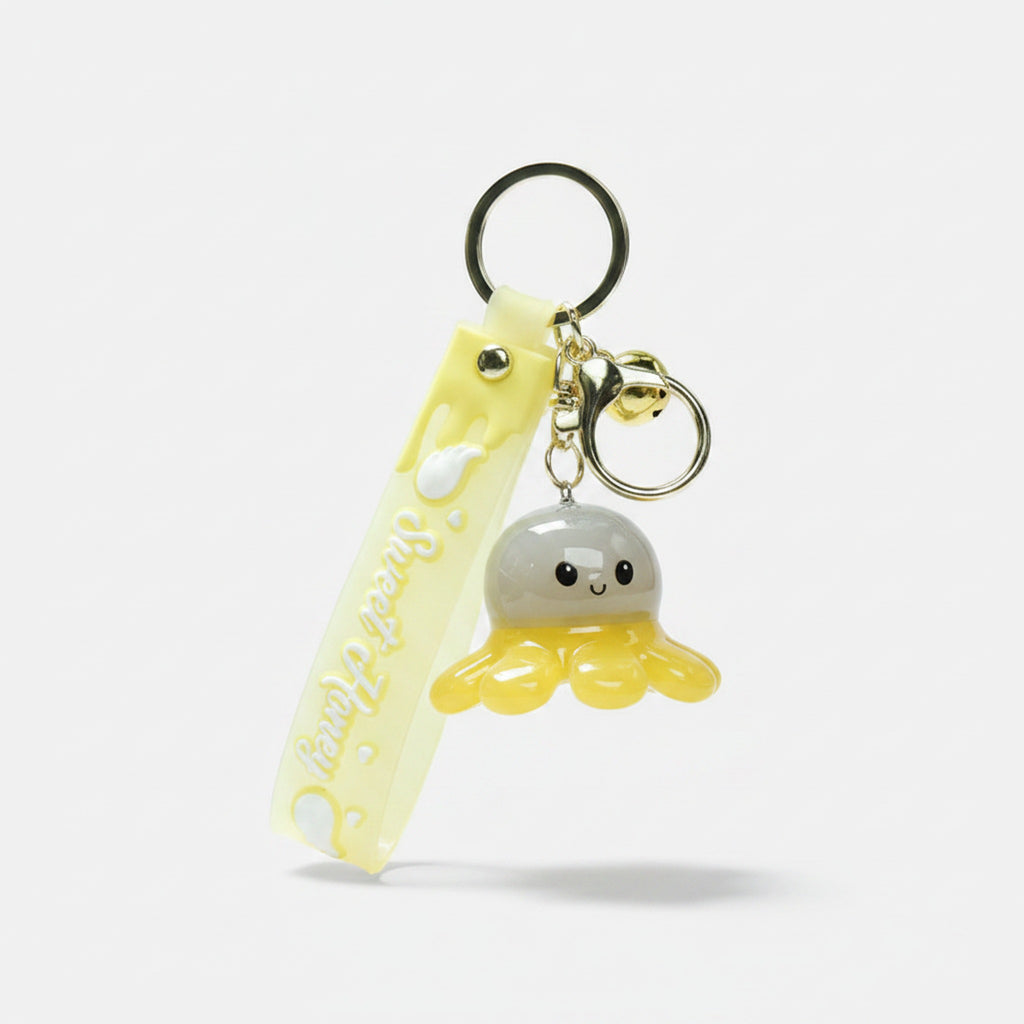 LED Octopus Resin Keychain Charm - Gray – novelty & toys (view 1)