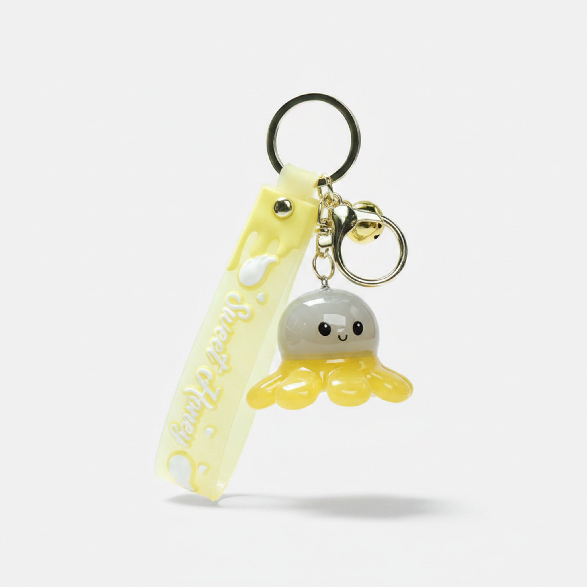 LED Octopus Resin Keychain Charm - Gray – novelty & toys (view 1)