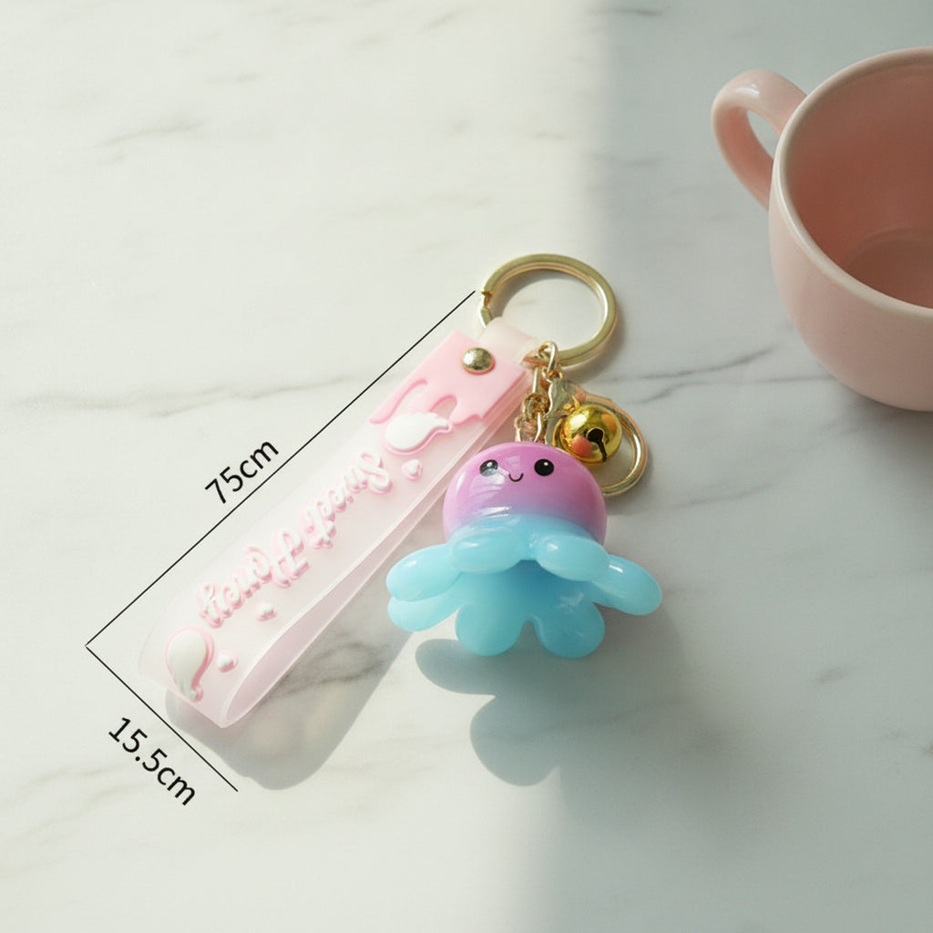 LED Octopus Resin Keychain Charm - Pink – novelty & toys (view 2)