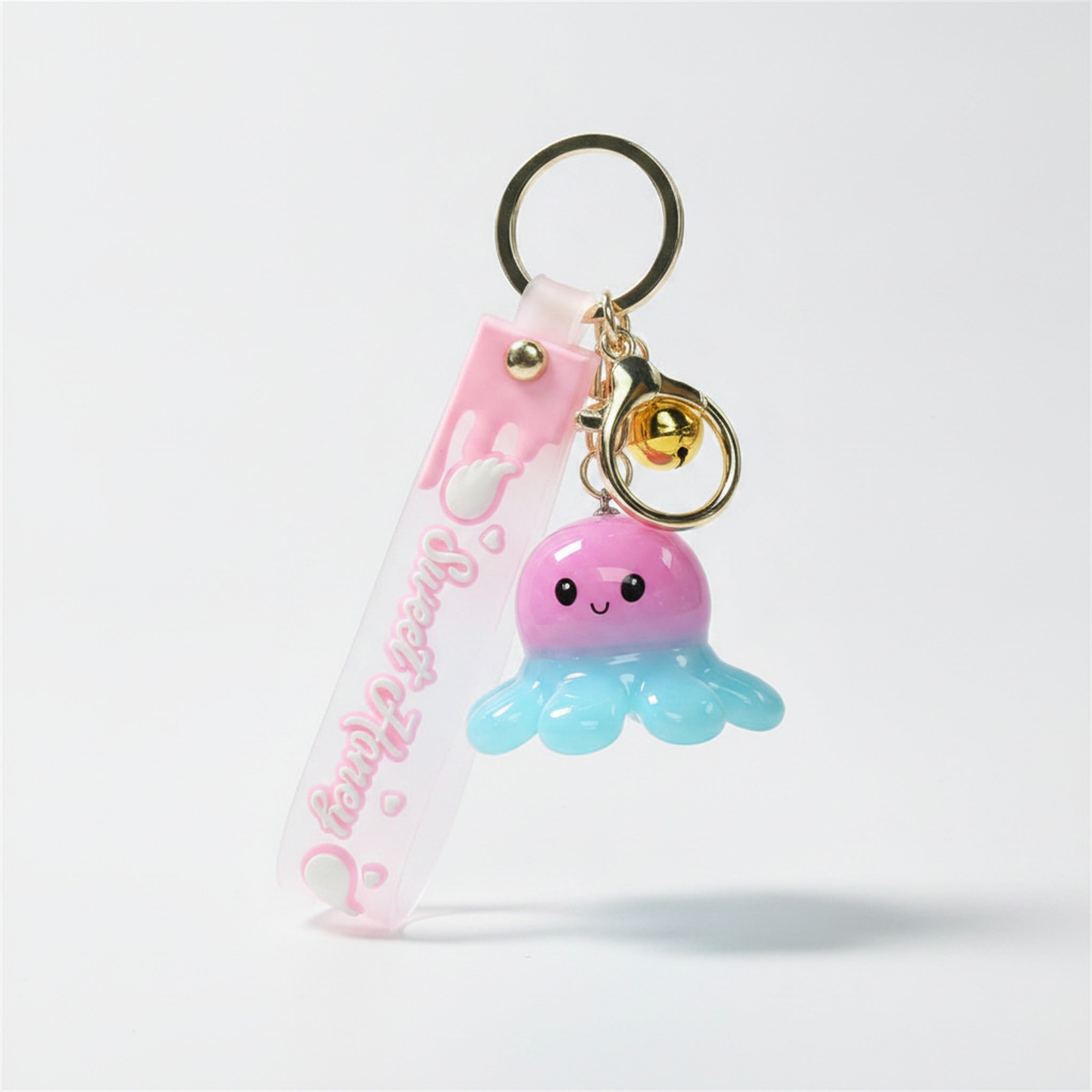 LED Octopus Resin Keychain Charm - Pink – novelty & toys (view 1)