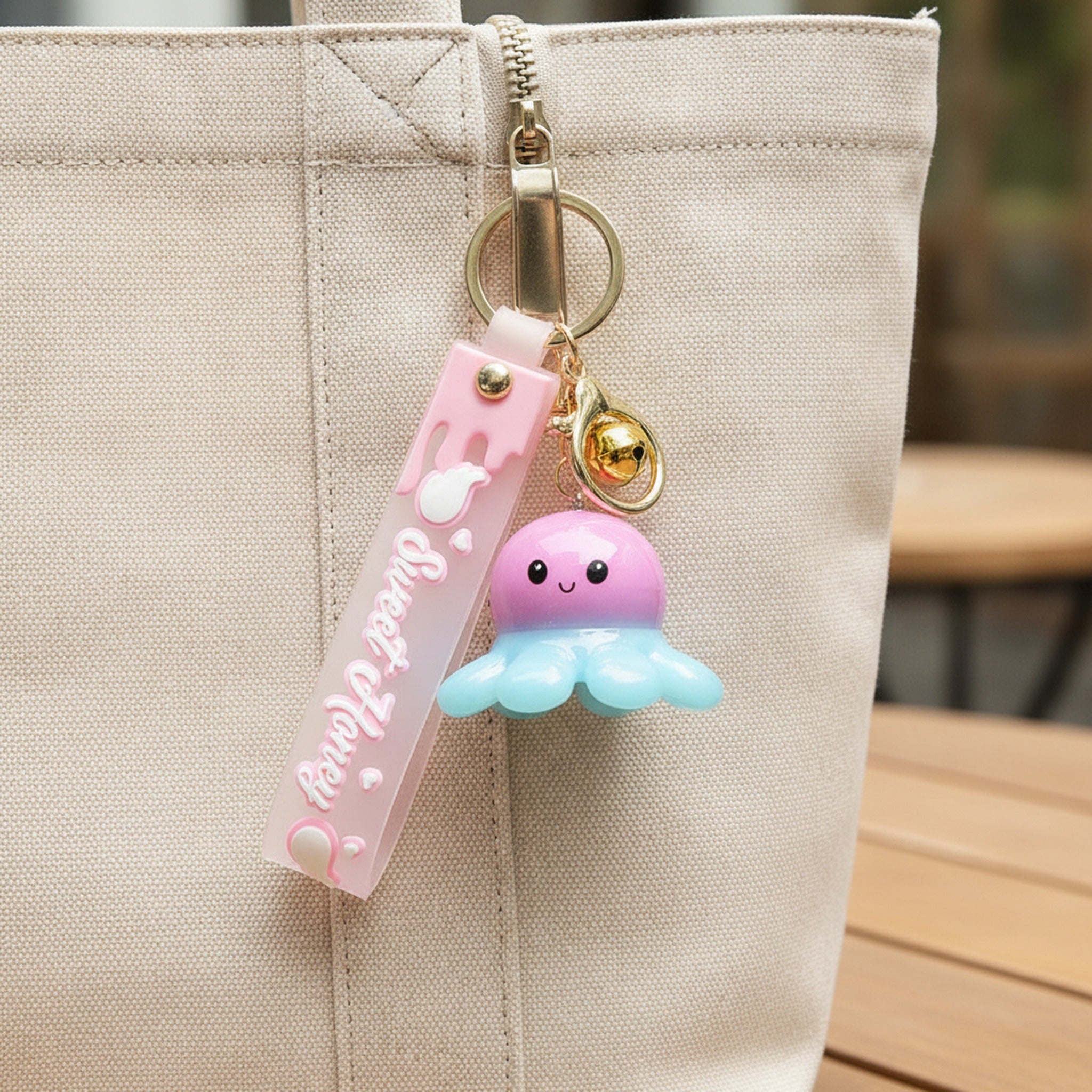 LED Octopus Resin Keychain Charm - Pink – novelty & toys (view 3)