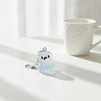 Cute Glow Ghost Bag Charm - Silver 1 – novelty & toys (view 2)