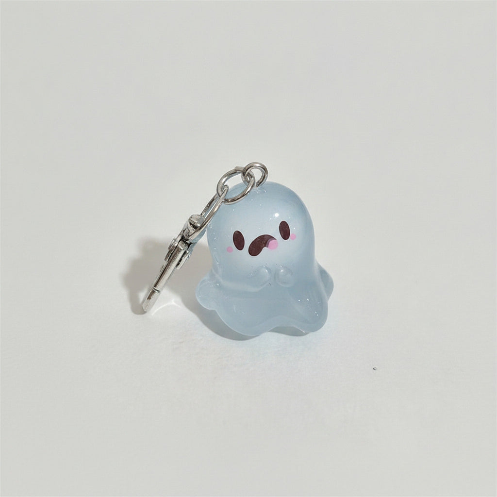 Cute Glow Ghost Bag Charm - Silver 1 – novelty & toys (view 1)