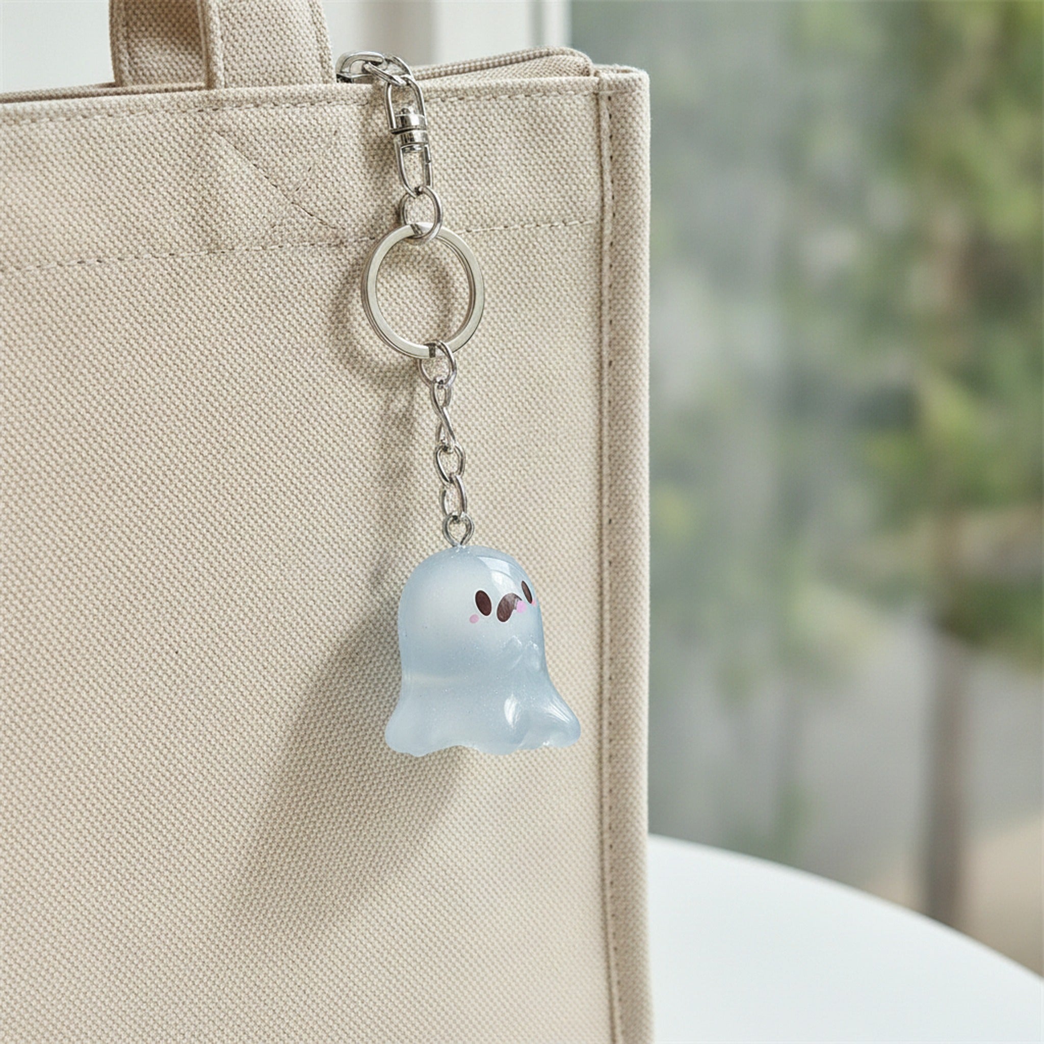 Cute Glow Ghost Bag Charm - Silver 1 – novelty & toys (view 3)