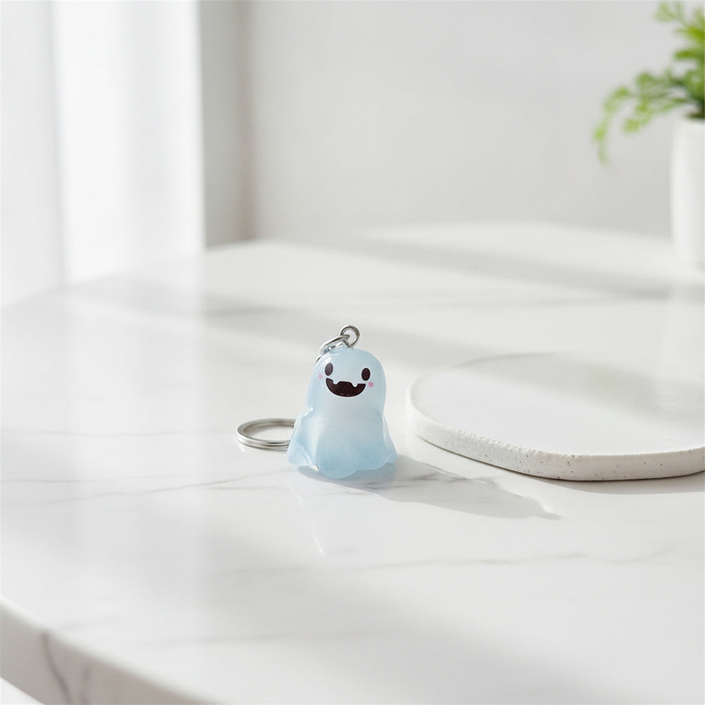 Cute Glow Ghost Bag Charm - Silver 2 – novelty & toys (view 2)