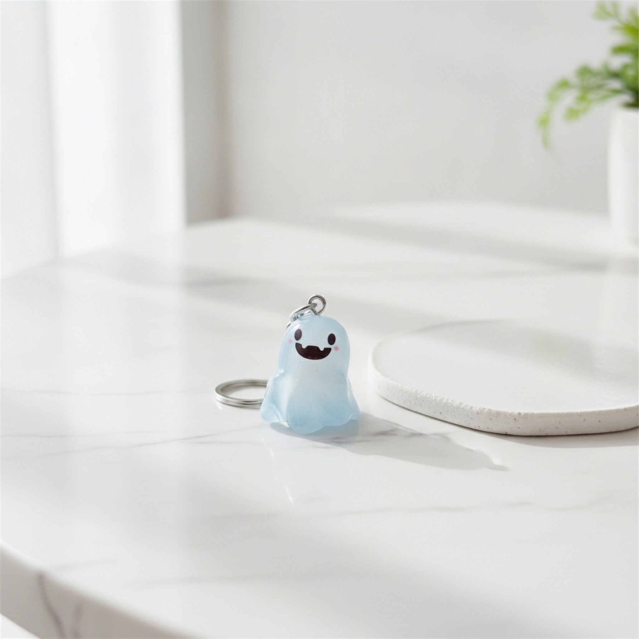 Cute Glow Ghost Bag Charm - Silver 2 – novelty & toys (view 2)