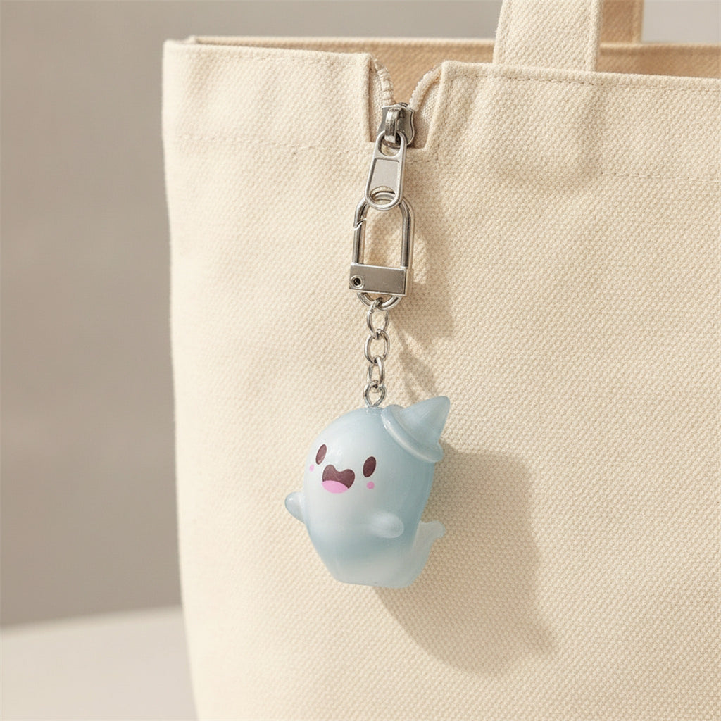 Cute Glow Ghost Bag Charm - Silver 4 – novelty & toys (view 3)