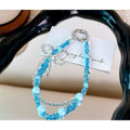Colorful Bow Bead Phone Charm Keychain - Blue – novelty & toys