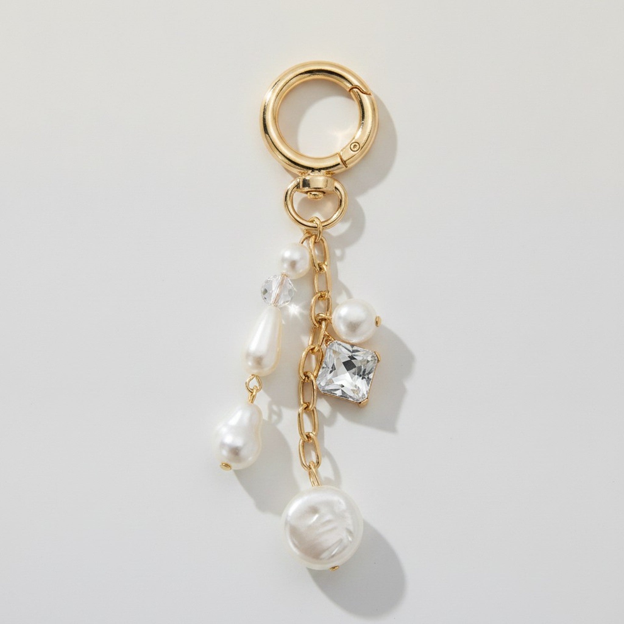 Elegant Pearl Crystal Dangle Bag Charm – jewelry (view 1)
