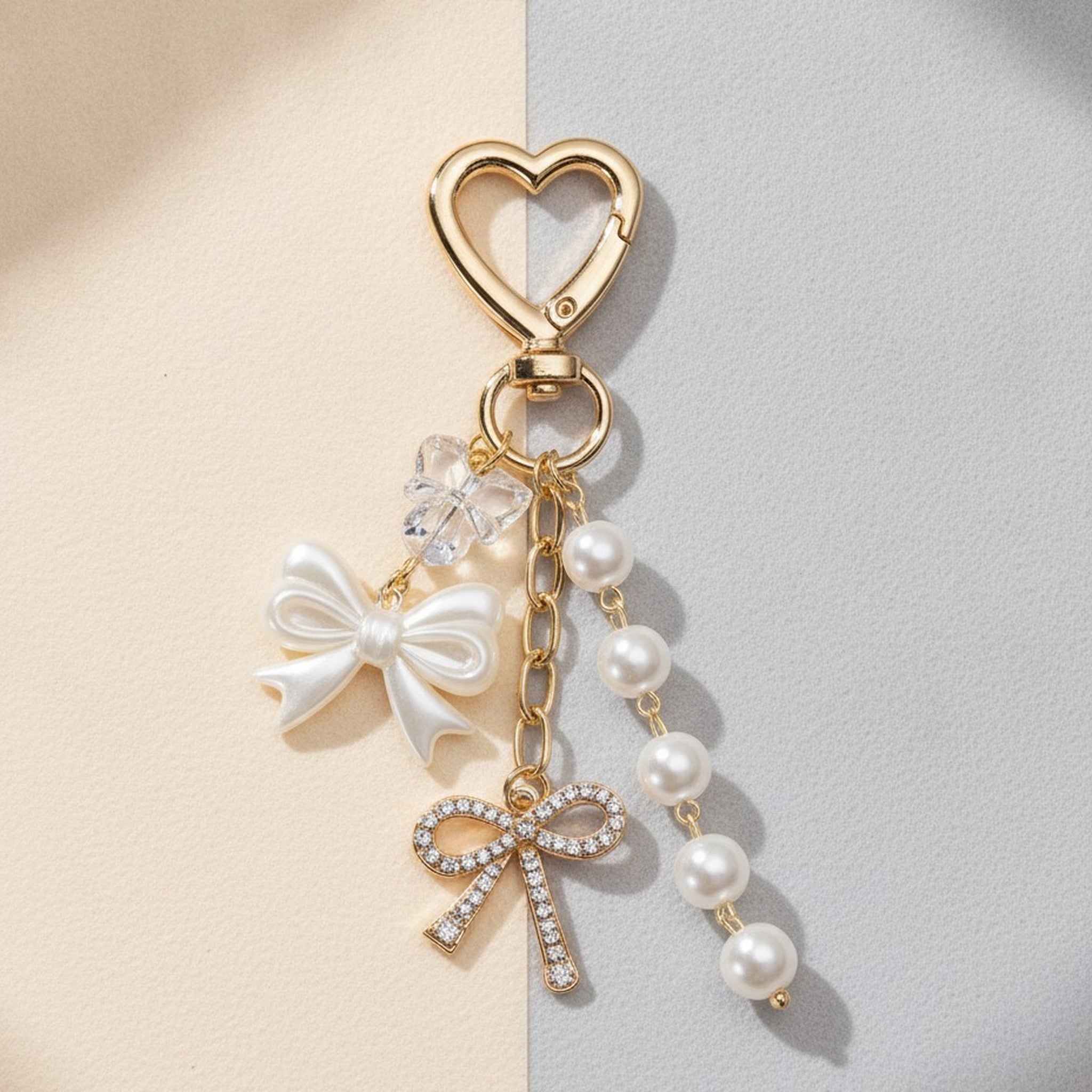 Elegant Pearl Crystal Dangle Bag Charm – jewelry (view 3)