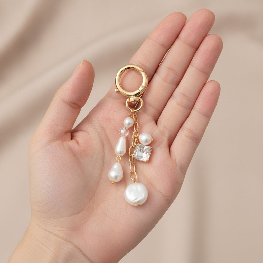 Elegant Pearl Crystal Dangle Bag Charm – jewelry (view 6)