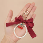 Elegant Bow Cherry Pearl Keychain – apparel accessories (view 5)