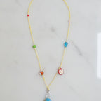 Beaded Charm Necklace With Colorful Fruit Pendants – jewelry (view 2)