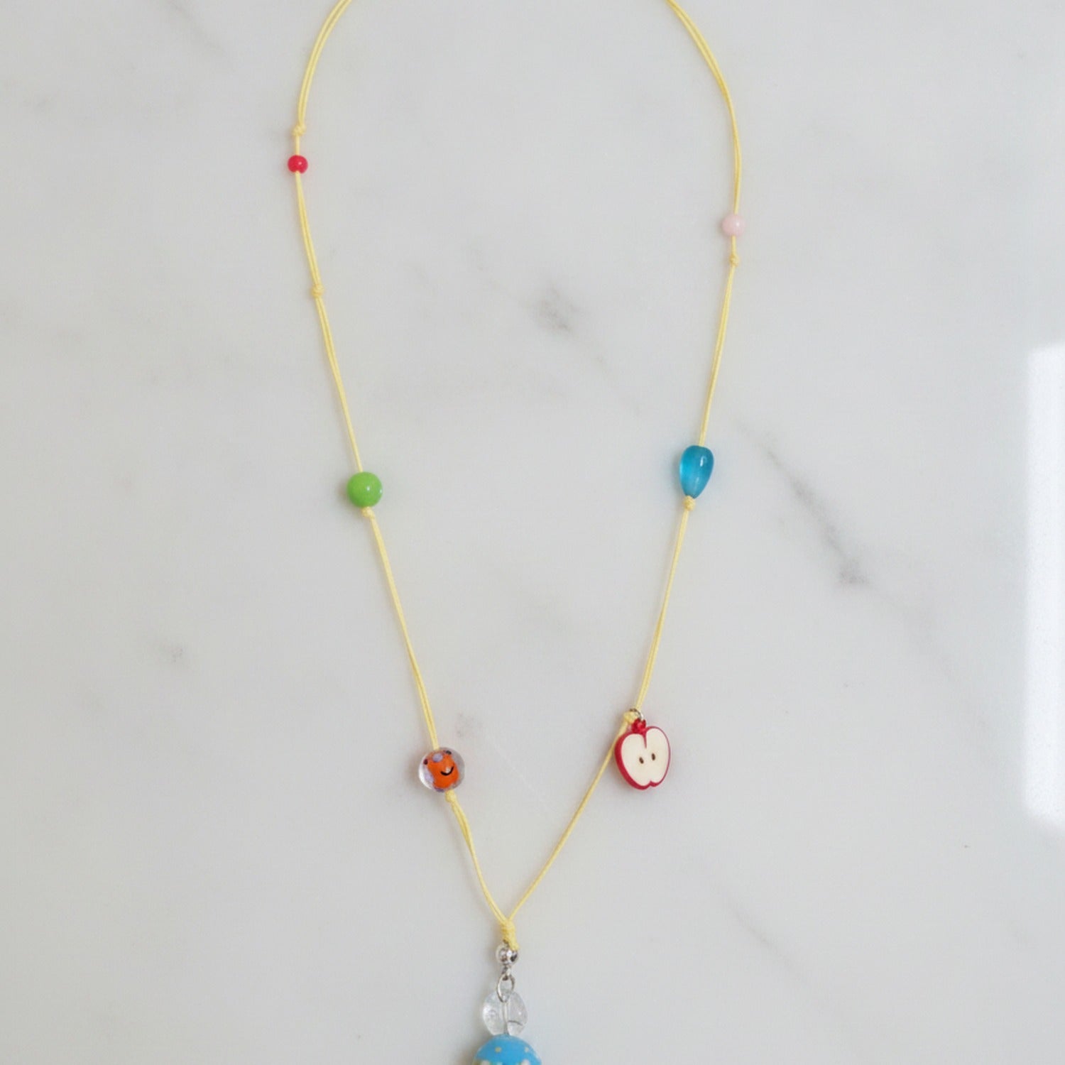 Beaded Charm Necklace With Colorful Fruit Pendants