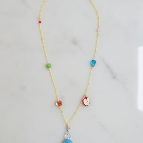 Beaded Charm Necklace With Colorful Fruit Pendants