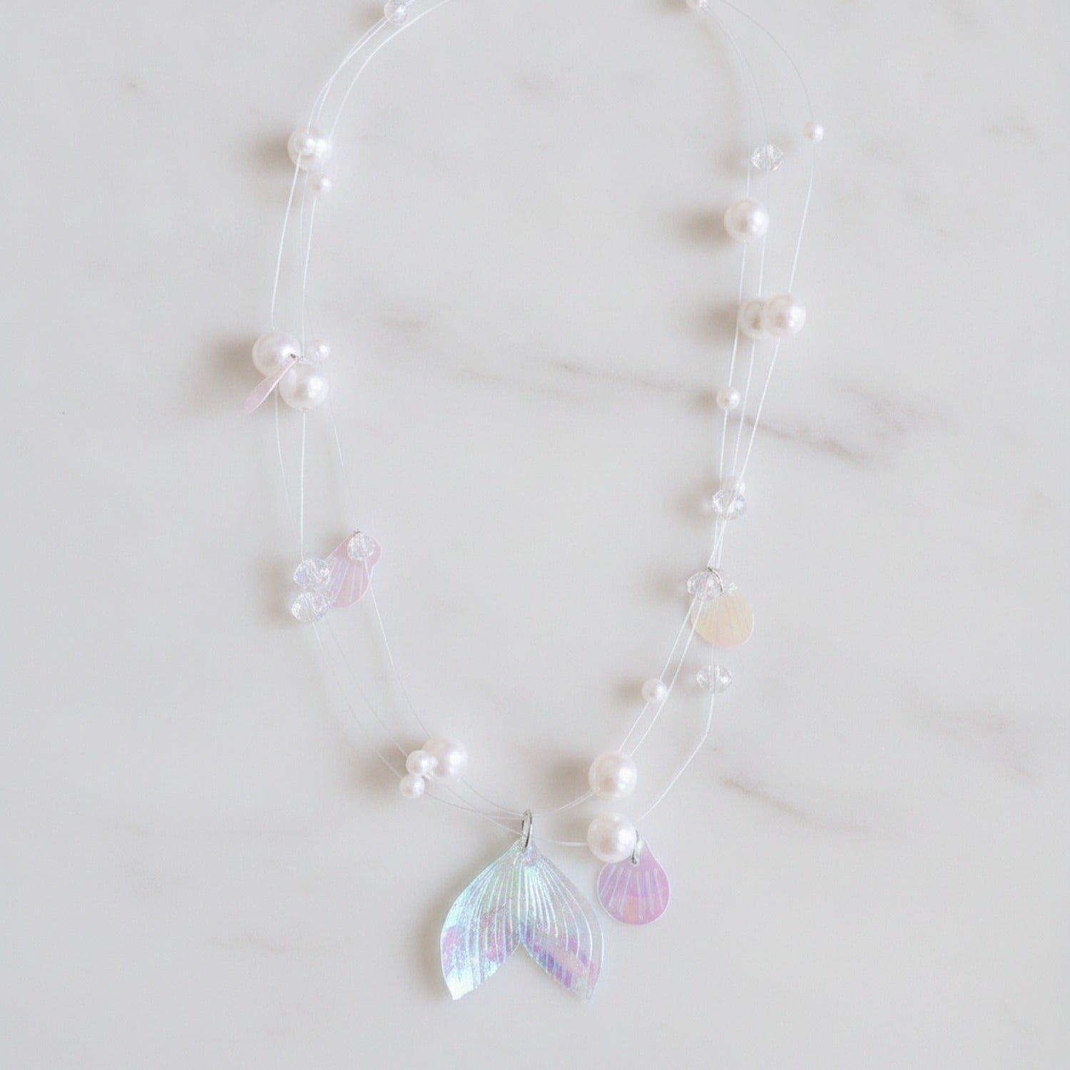 Shell Pearl Beaded Charm Necklace - Necklace 0065