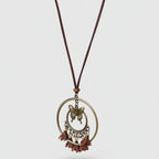 Beaded Pearl Charm Pendant Necklace - Butterfly Tassel