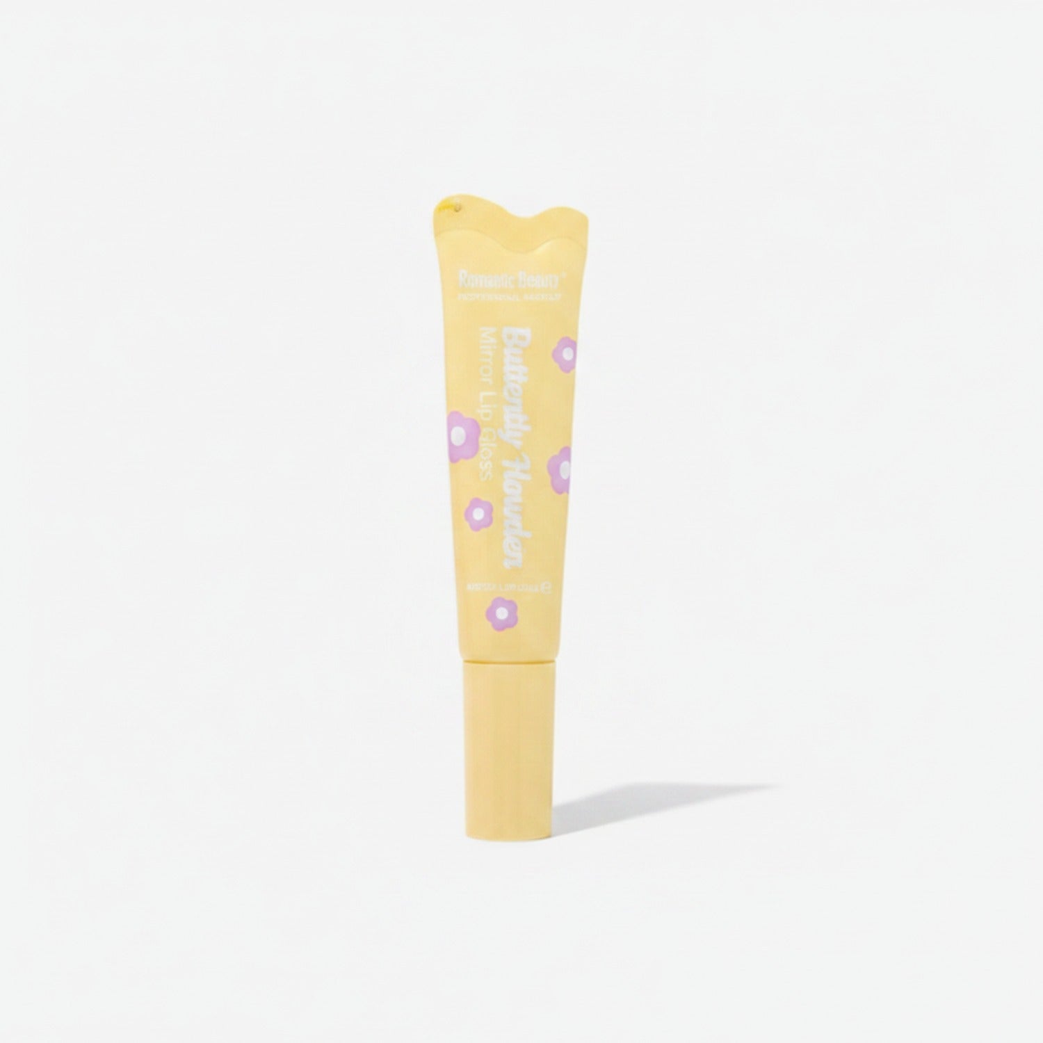 Yellow Lip Balm Tube With Purple Flower Details