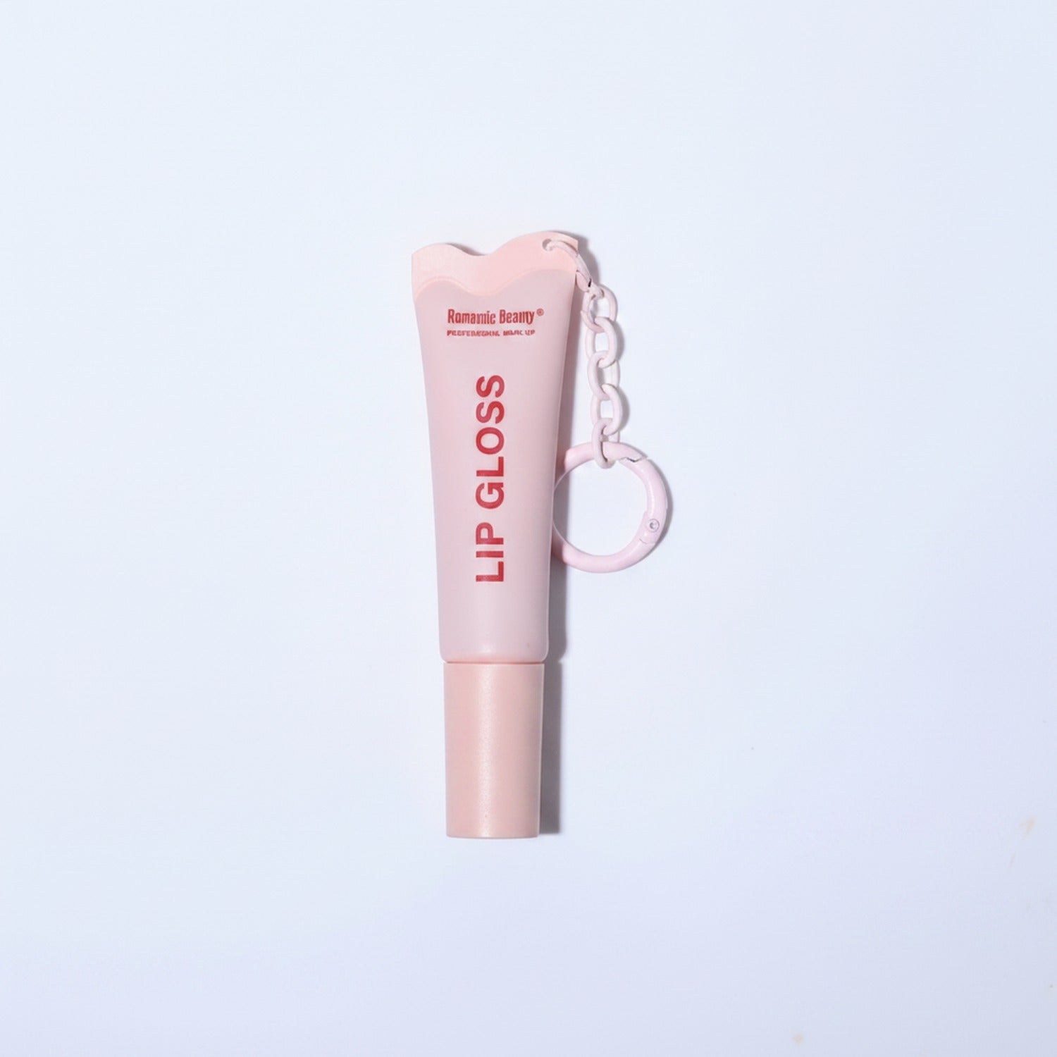 Pink Lip Gloss Tube With Charm Keychain
