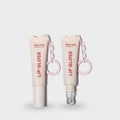 Pink Chain Lip Gloss Keychain Duo