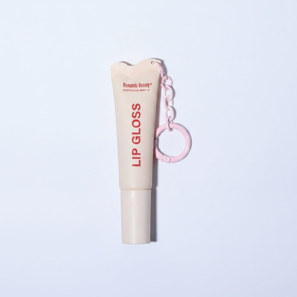 Pink Chain Lip Gloss Keychain Duo – Korean beauty tool (view 1)