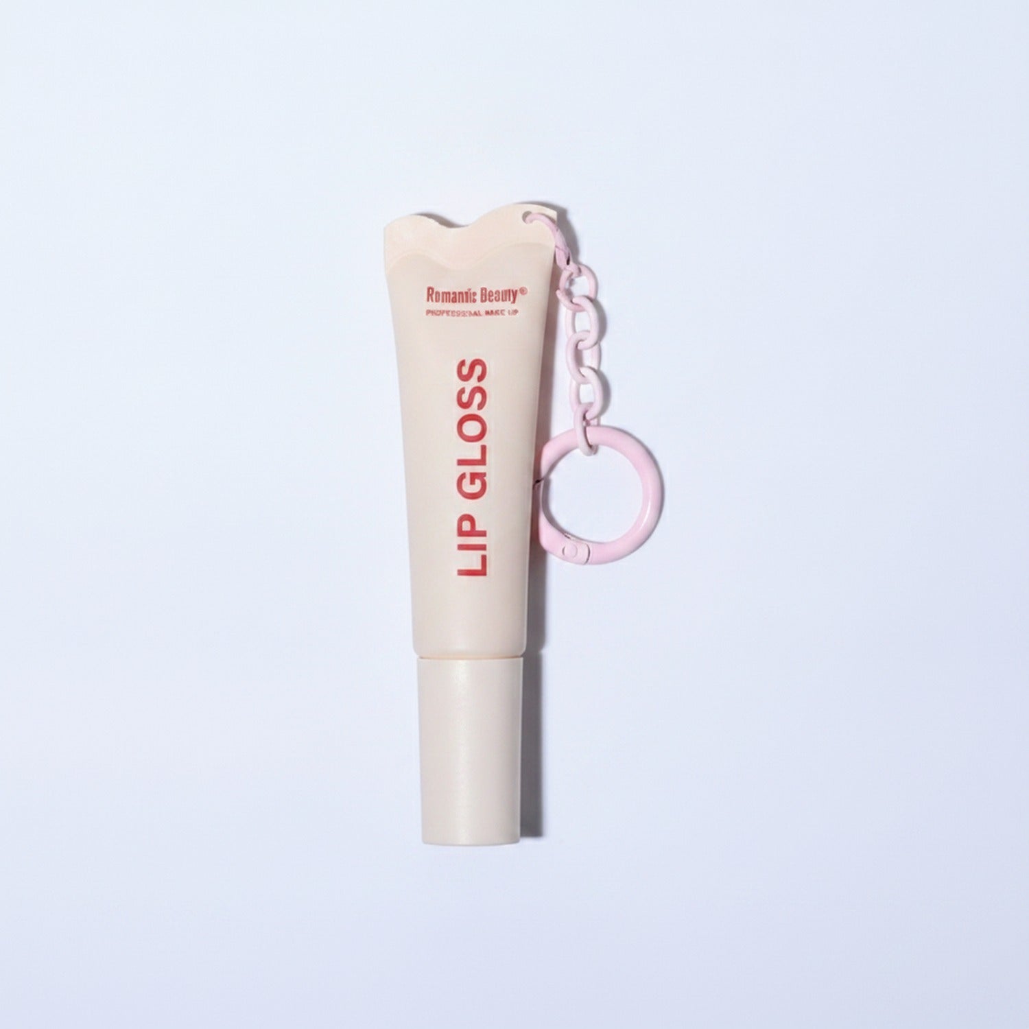 Pink Chain Lip Gloss Keychain Duo