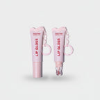 Pink Lip Gloss Tube With Chain Keychain