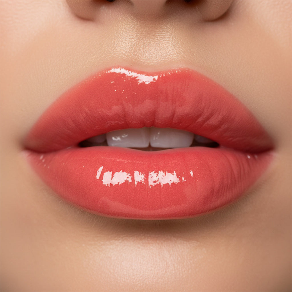 Pink Lip Gloss Tube With Chain Keychain