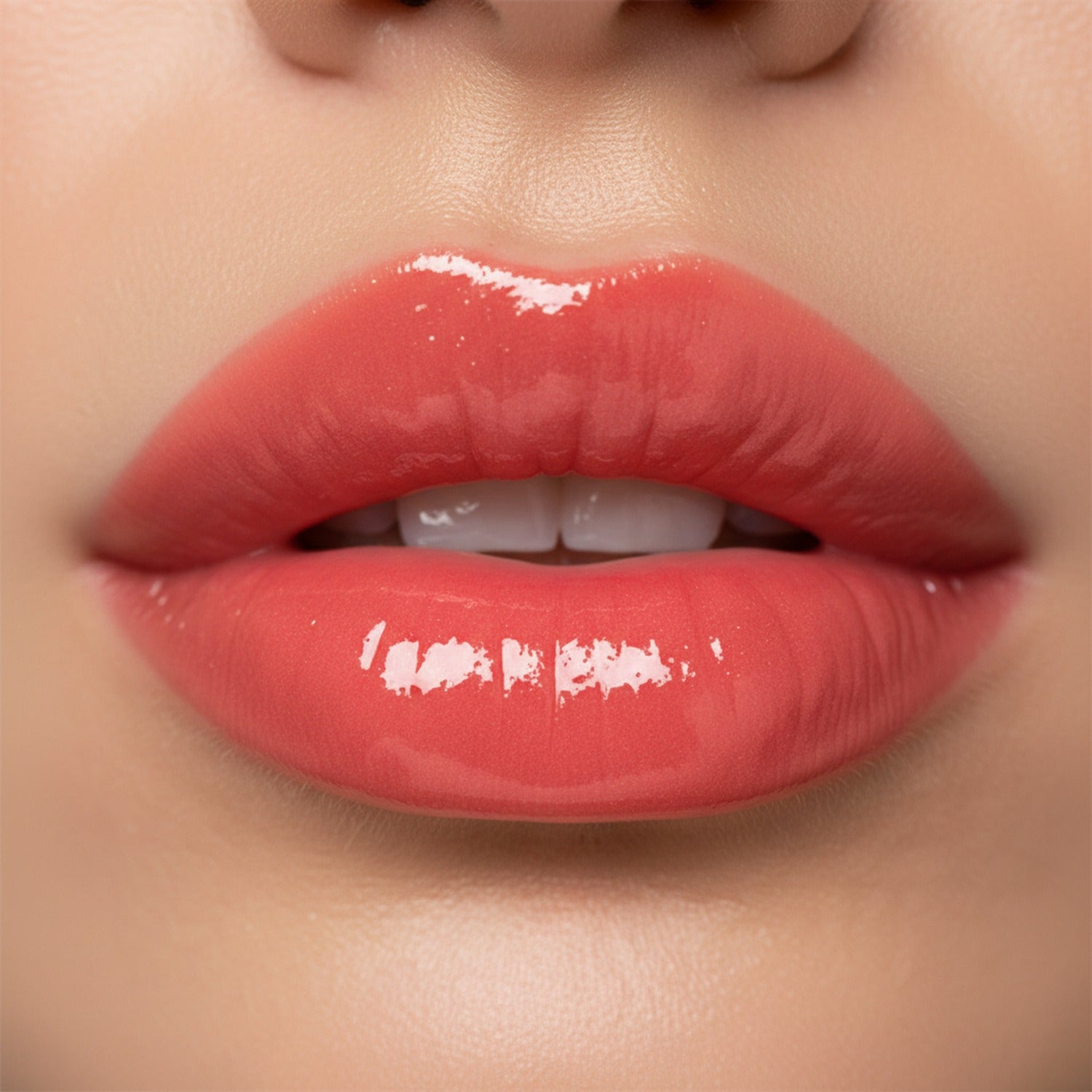 Pink Lip Gloss Tube With Chain Keychain