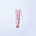 Pink Lip Gloss Tube With Chain Keychain – Korean beauty tool (view 1)