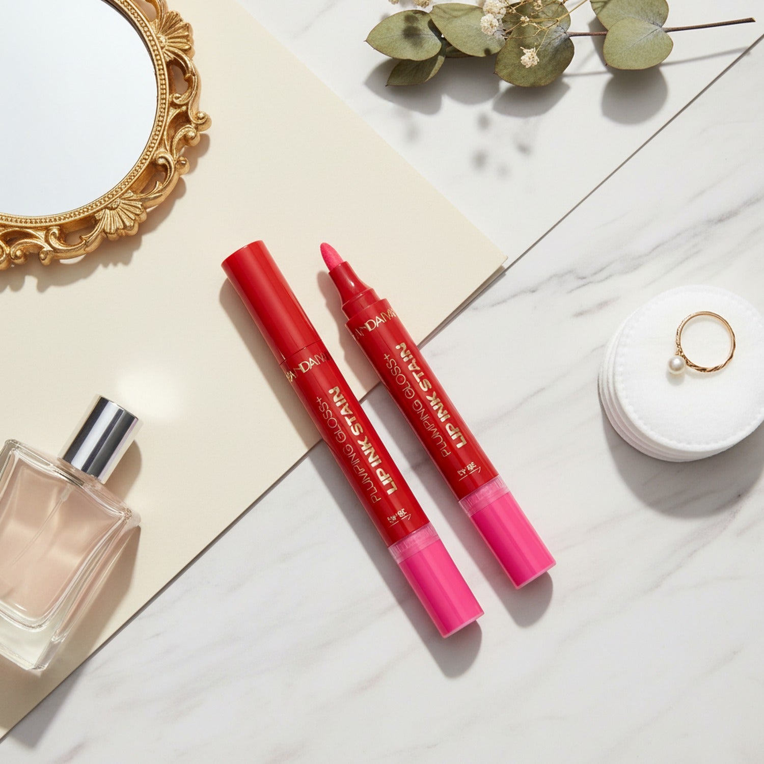 Plumping Pink Lip Stain Pen Duo – Korean beauty tool (view 3)