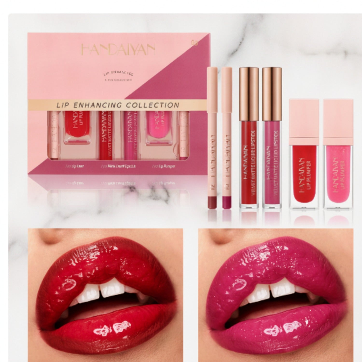 Lip Enhancing Collection Set - Red Pink Shades