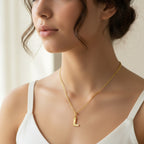 Silver Letter L Initial Pendant Necklace