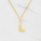 Letter L Initial Pendant Necklace - L-Gold – jewelry (view 2)