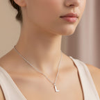 Silver Letter L Initial Pendant Necklace