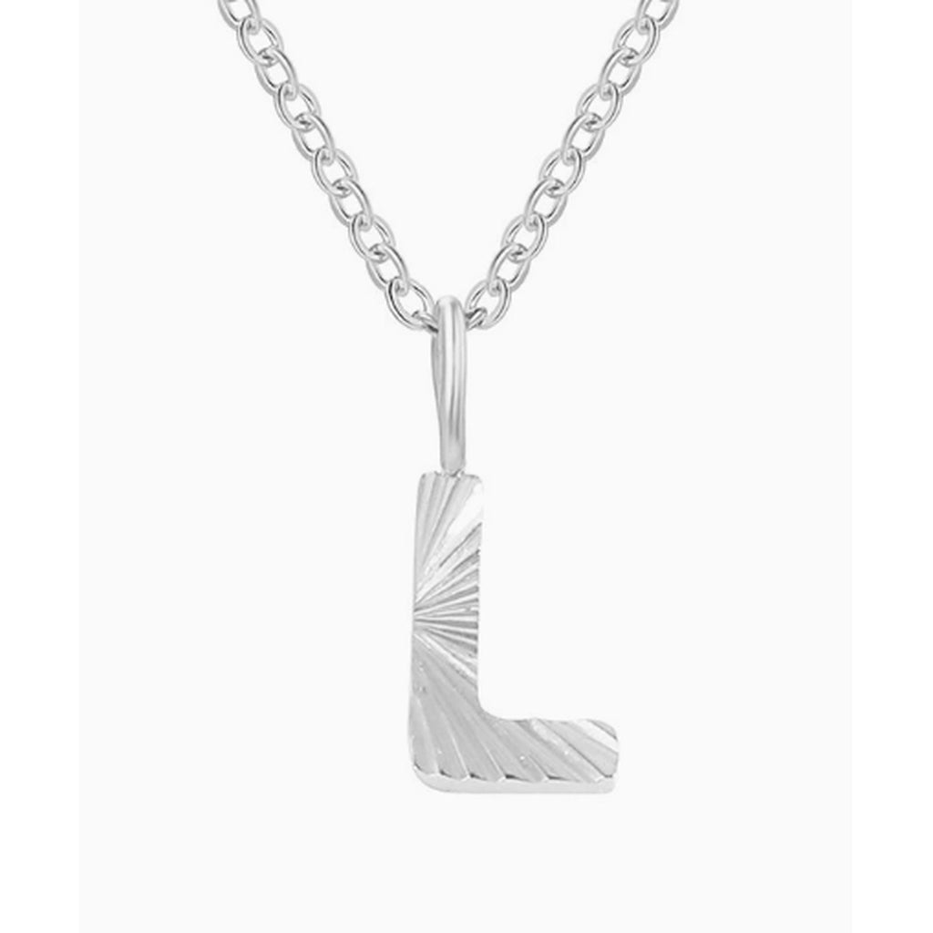 Letter L Initial Pendant Necklace - Stainless Steel L – jewelry (view 1)