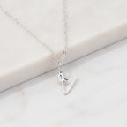 Letter A Heart Pendant Necklace - Steel – jewelry (view 2)