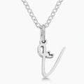 Letter A Heart Pendant Necklace - Steel – jewelry (view 1)