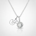 Crystal Charm Pendant Chain Necklace - Stainless Steel F – jewelry (view 1)