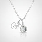 Crystal Charm Pendant Chain Necklace - Stainless Steel F – jewelry (view 1)