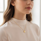 Gold Padlock Charm Pendant Necklace