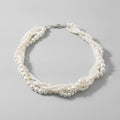 Double Strand Pearl Necklace with Rhinestone Pendant - Necklace #20 White – jewelry (view 1)