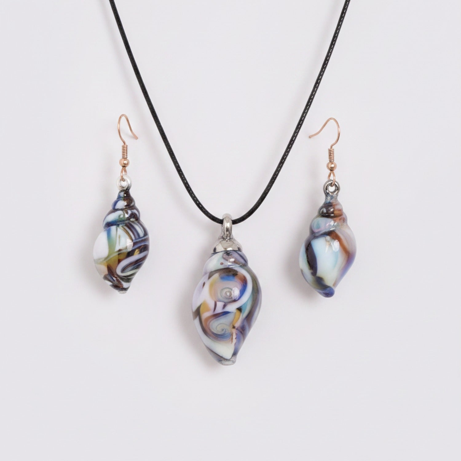 Iridescent Shell Pearl Earring & Necklace Set