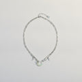 Silver Layered Moon Charm Necklace – jewelry (view 1)