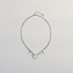 Silver Layered Moon Charm Necklace – jewelry (view 1)