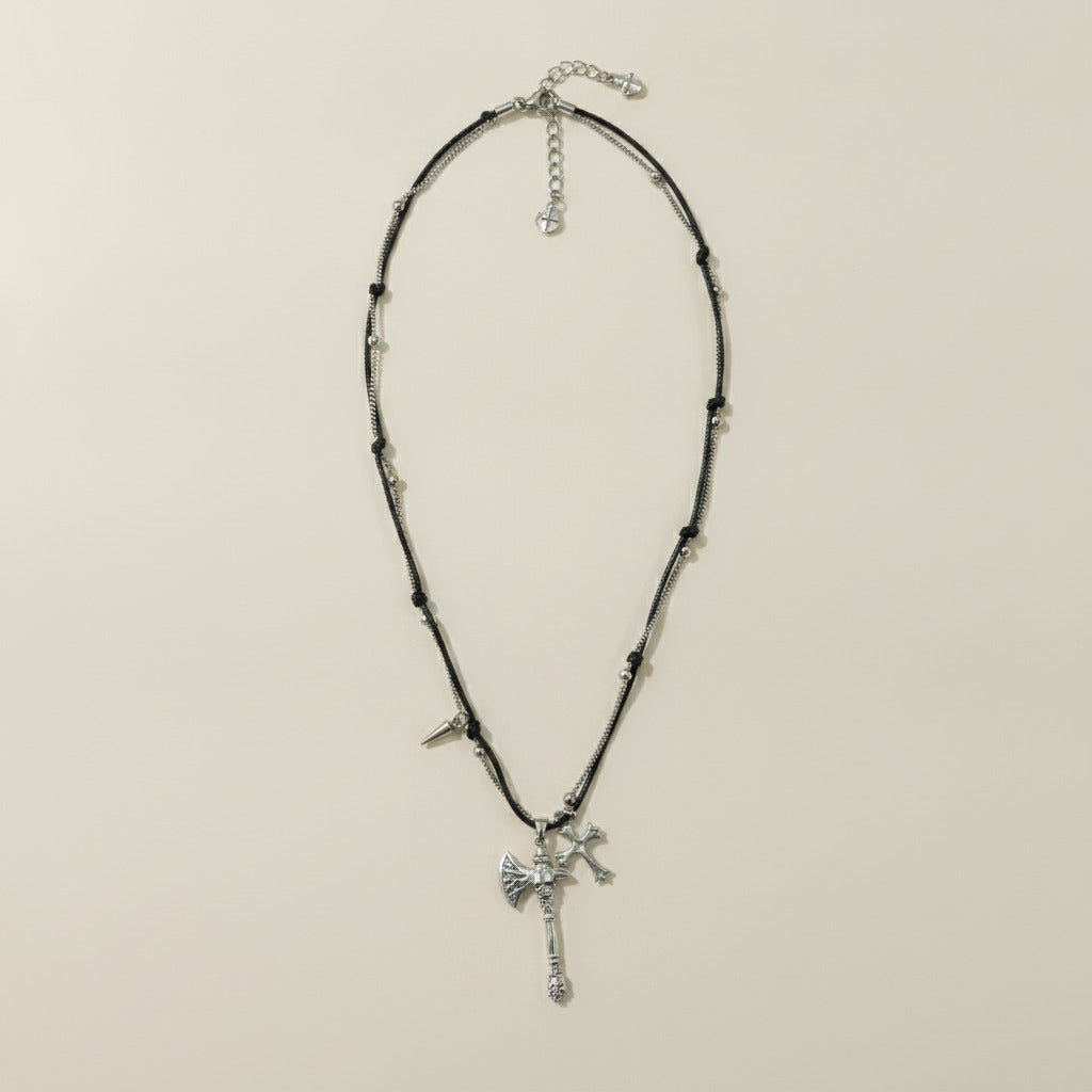 Gothic Axe Cross Pendant Necklace – jewelry (view 1)